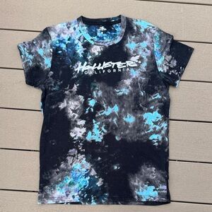 Hollister Black and Blue Tie-Dye Tee